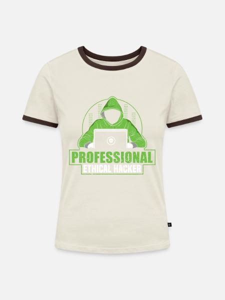 Professional Ethical Hacker - Ethical Hacker - Frauen Kontrast-T-Shirt - Off-White/Dunkelbraun