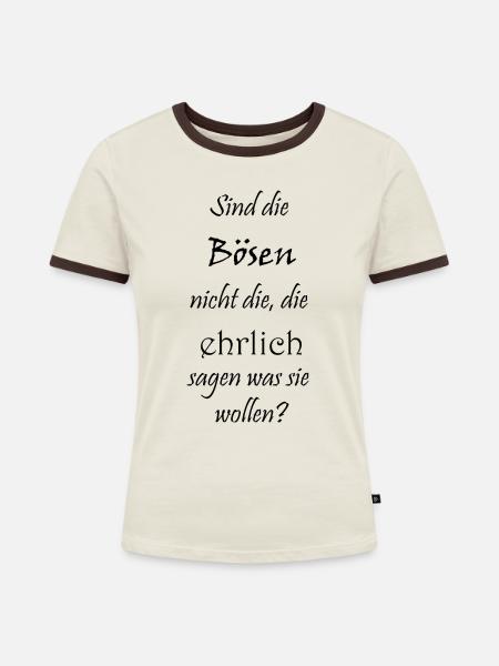 Die Bösen - Frauen Kontrast-T-Shirt - Off-White/Dunkelbraun