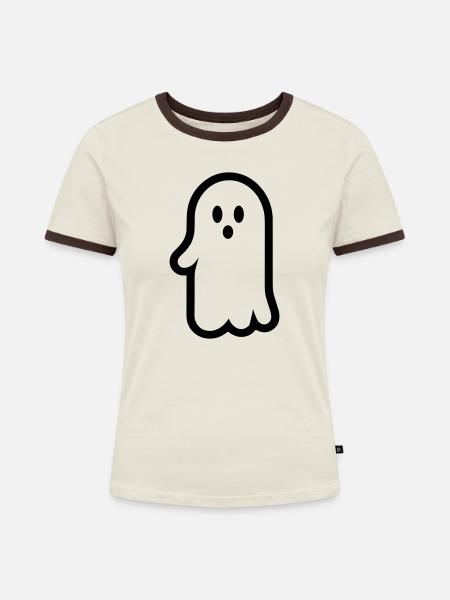 Geist - Frauen Kontrast-T-Shirt - Off-White/Dunkelbraun