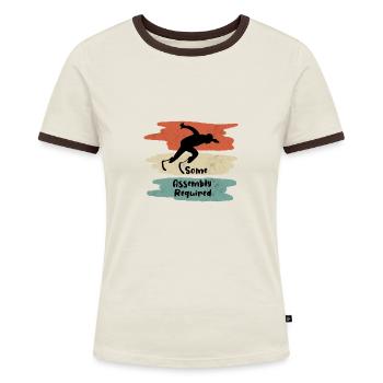 Prothese Amputiert Behinderung Geschenk - Frauen Kontrast-T-Shirt - Off-White/Dunkelbraun - Vorne - AI Model Female 172 dark (172cm)