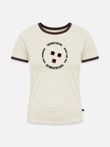 The Biest of War - Frauen Kontrast-T-Shirt - Off-White/Dunkelbraun