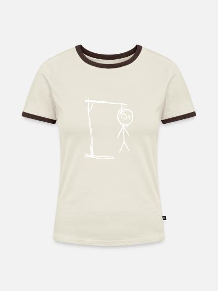 Hangman II - Frauen Kontrast-T-Shirt - Off-White/Dunkelbraun