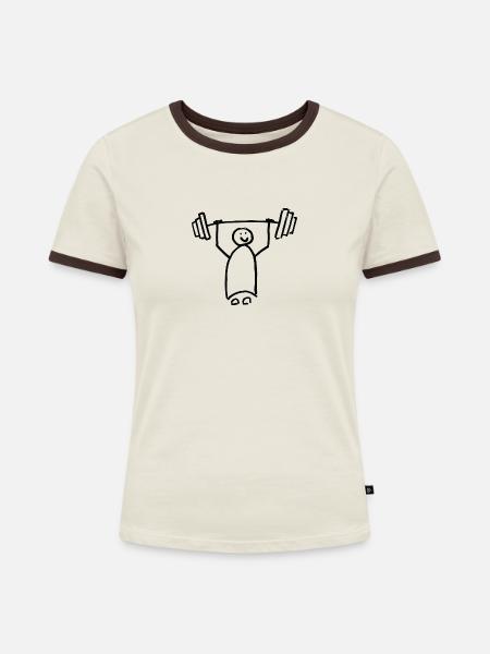 Festung - Frauen Kontrast-T-Shirt - Off-White/Dunkelbraun