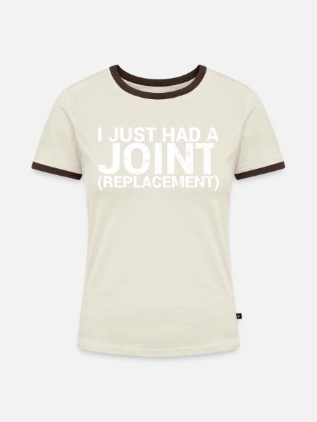 Ich Hatte Gerade Eine - Frauen Kontrast-T-Shirt - Off-White/Dunkelbraun