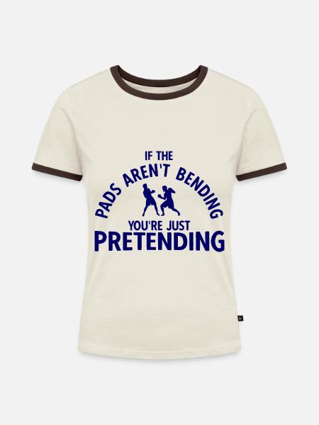 Boxsport Boxing - Frauen Kontrast-T-Shirt - Off-White/Dunkelbraun