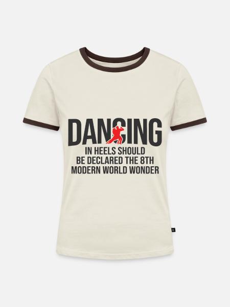 Breakdancing Tanzen für Tänzer - Frauen Kontrast-T-Shirt - Off-White/Dunkelbraun