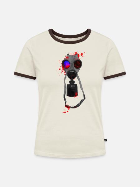 Bloody Warzone V2 - Frauen Kontrast-T-Shirt - Off-White/Dunkelbraun