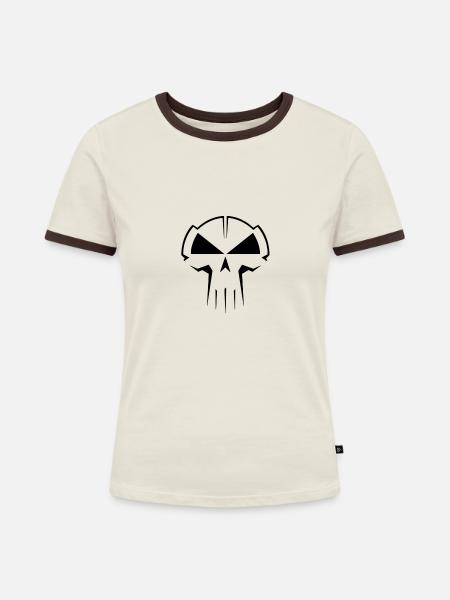 Gabber Hardstyle - Frauen Kontrast-T-Shirt - Off-White/Dunkelbraun