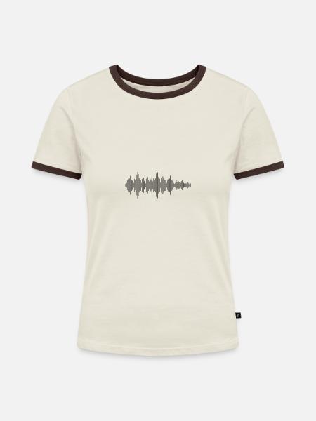 Soundfile - auf hell - Frauen Kontrast-T-Shirt - Off-White/Dunkelbraun
