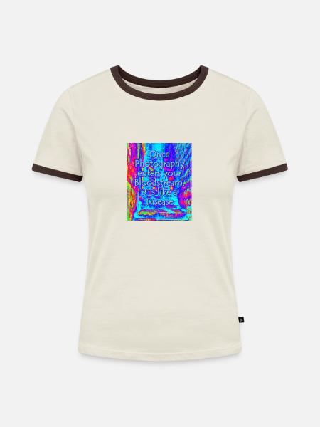 phtotography disease blue - Frauen Kontrast-T-Shirt - Off-White/Dunkelbraun
