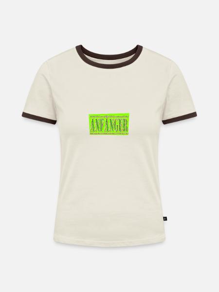 anfänger hell - Frauen Kontrast-T-Shirt - Off-White/Dunkelbraun
