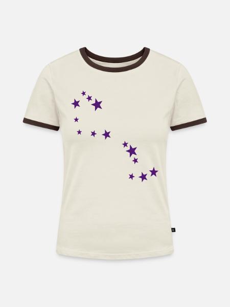 Skorpion Sternbild - Frauen Kontrast-T-Shirt - Off-White/Dunkelbraun