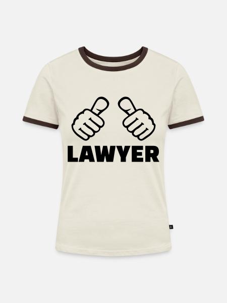 Anwalt - Frauen Kontrast-T-Shirt - Off-White/Dunkelbraun