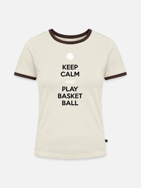 Basketball Player - Frauen Kontrast-T-Shirt - Off-White/Dunkelbraun