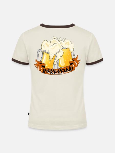Prost! Bierfreund - Frauen Kontrast-T-Shirt - Off-White/Dunkelbraun