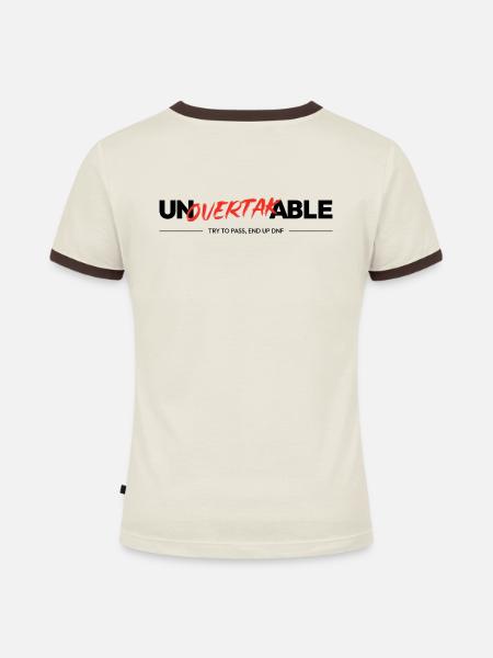 Unüberholbar - Frauen Kontrast-T-Shirt - Off-White/Dunkelbraun