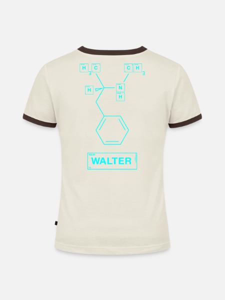 Trash Asset - Walter [cyan-upright] - Frauen Kontrast-T-Shirt - Off-White/Dunkelbraun