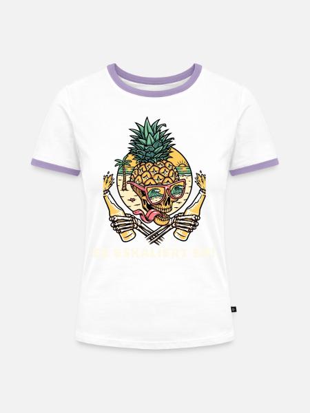 Es eskaliert eh! - Frauen Kontrast-T-Shirt - Weiß/Lavendel