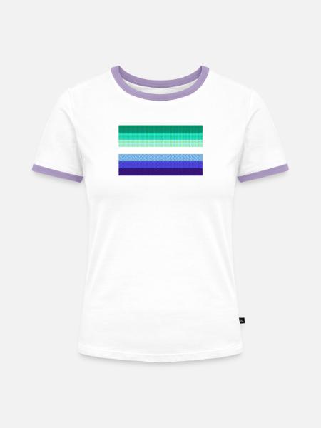 Homosexuelle Flagge - Frauen Kontrast-T-Shirt - Weiß/Lavendel