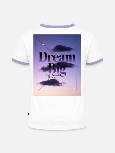Groß Träumen Jenseits Horizonte - Frauen Kontrast-T-Shirt - Weiß/Lavendel