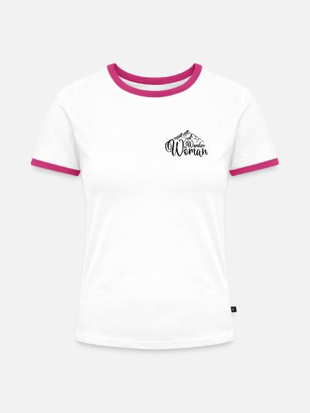 Wander Woman - Frauen Kontrast-T-Shirt - Weiß/Fuchsia