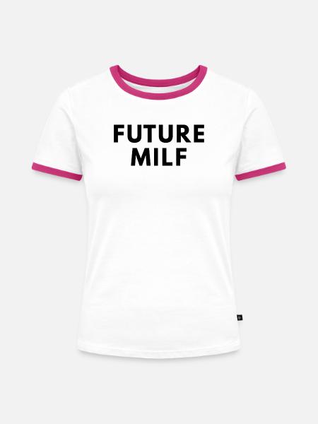 future Mil f - Frauen Kontrast-T-Shirt - Weiß/Fuchsia