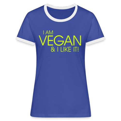 I am vegan and I like it - Frauen Kontrast-T-Shirt