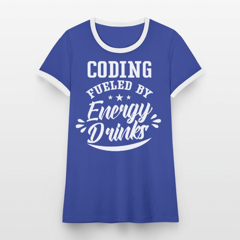 Programmation avec Energydrinks Code Coding Coder T-shirt contrasté Femme