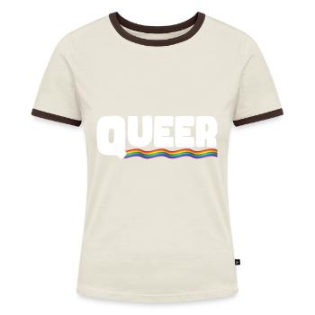 Rainbow Connection Embrace, Happy Pride - Women's Ringer T-Shirt - blue/white - Front
