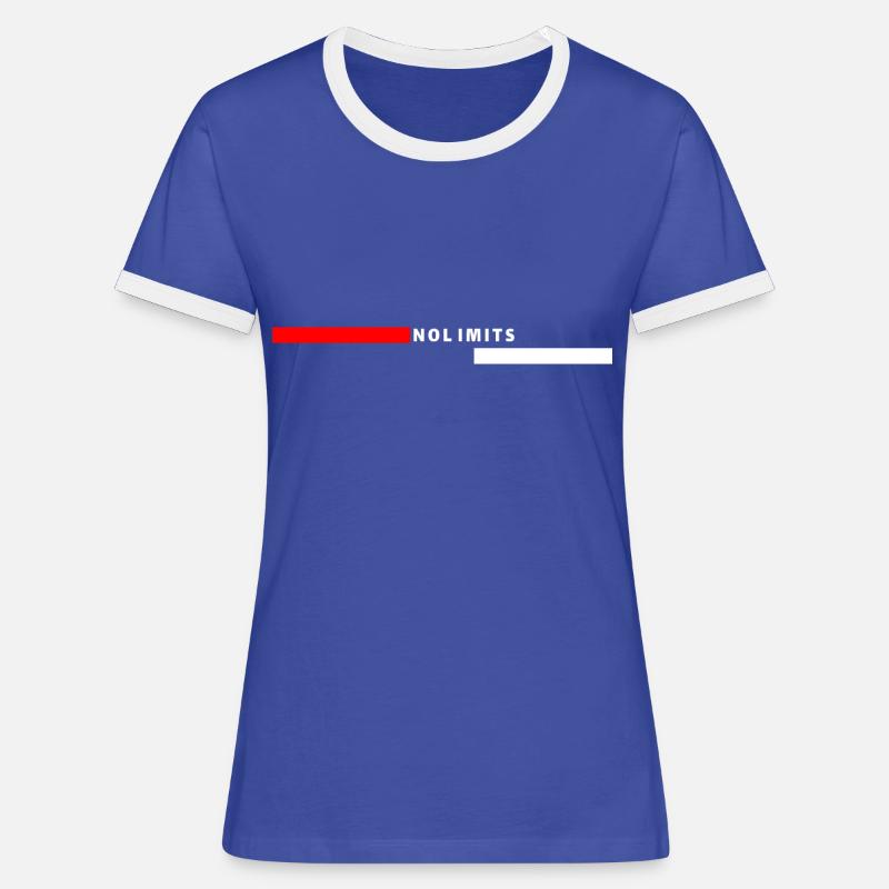 No limits - Women's Ringer T-Shirt - blue/white