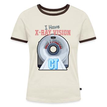 CT-Röntgenassistent Ich habe eine Röntgenvision, bevorzuge aber CT - Frauen Kontrast-T-Shirt - Blau/Weiß - Vorne