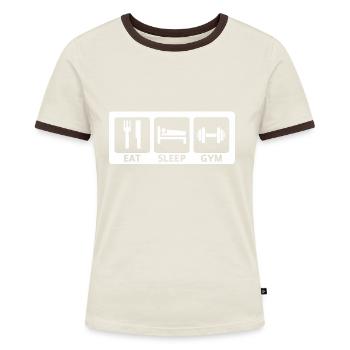 Eat Sleep Gym - Maglietta Contrast da donna - blu/bianco - Fronte