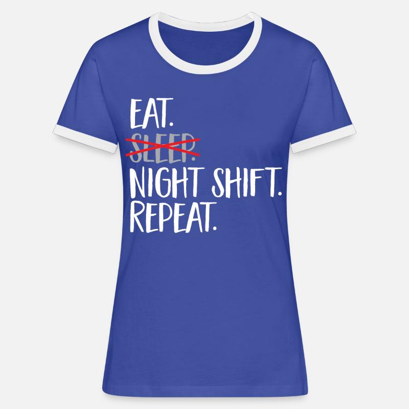 Night Shift Nurse - Women's Ringer T-Shirt - blue/white