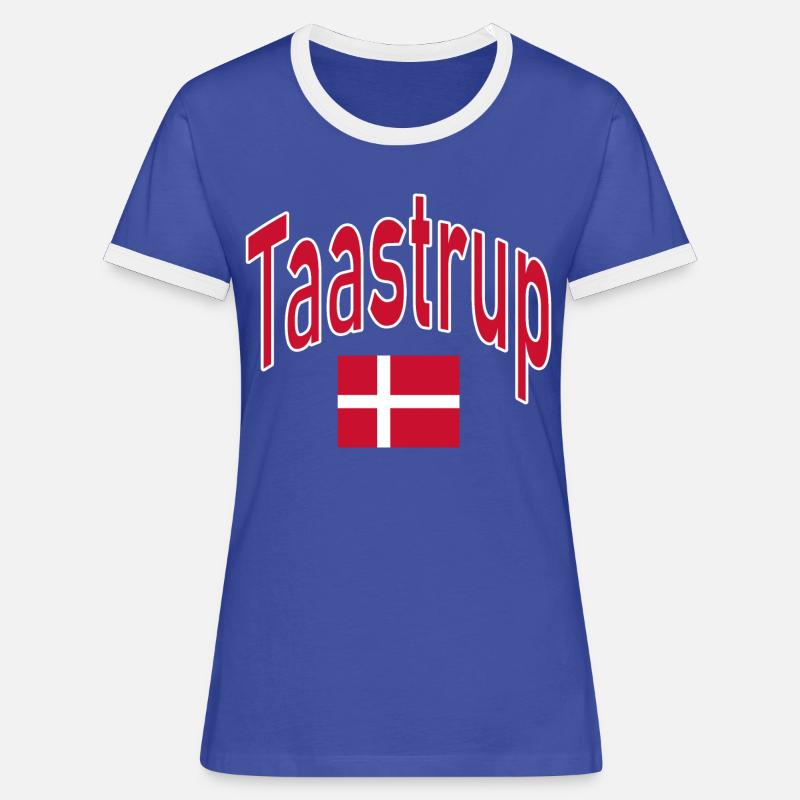 Taastrup Denmark flag - Women's Ringer T-Shirt - blue/white