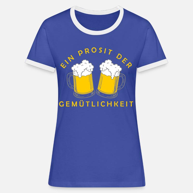 Bier - Ein Prosit der Gemütlichkeit - Women's Ringer T-Shirt - blue/white