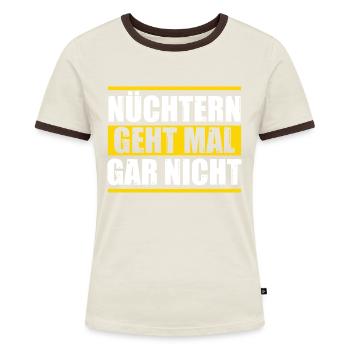 Bier - Nüchtern geht nicht - Frauen Kontrast-T-Shirt - Blau/Weiß - Vorne