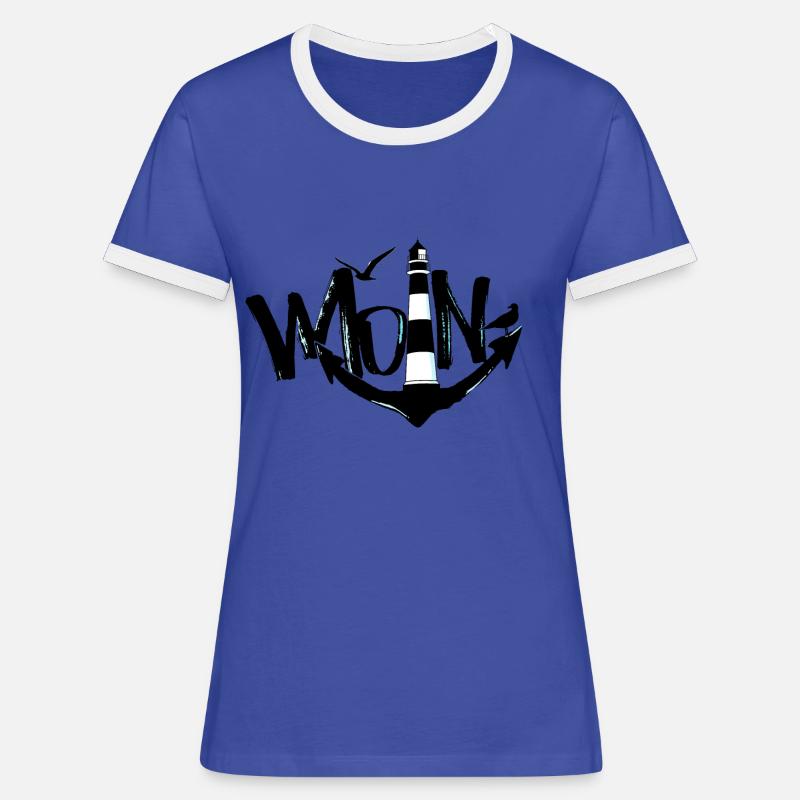 MoinMoin - Women's Ringer T-Shirt - blue/white