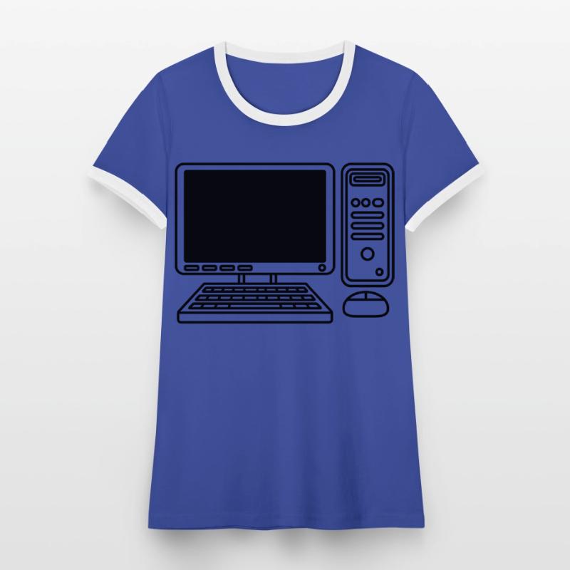 Screen Keyboard Mouse Computer Women's Ringer T-Shirt