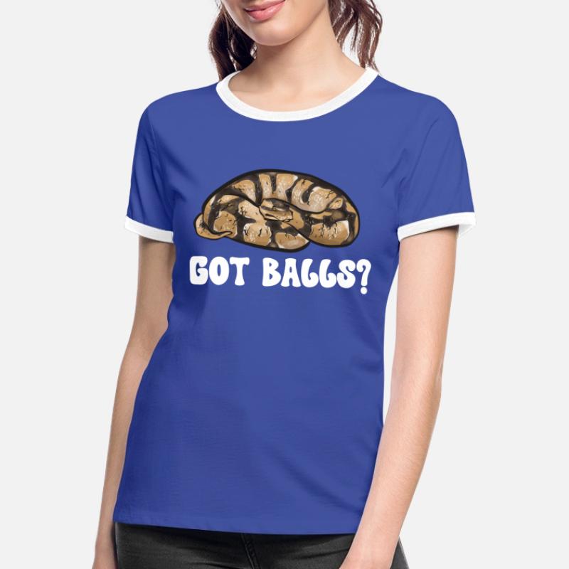 Ball Python Snake King Python T-shirt contrasté Femme