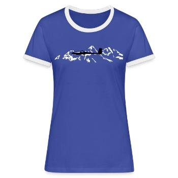 Glider glider flying glider pilot pilot - Women's Ringer T-Shirt - blue/white - Front