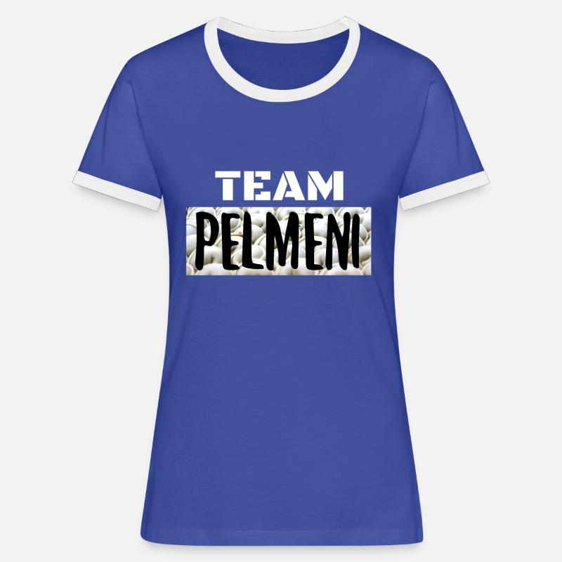 Team Pelmeni Team Gruppe JGA Gave - Dame kontrast-T-shirt - blå/hvid