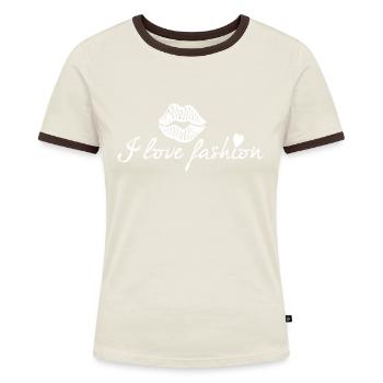J’aime la mode - T-shirt contrasté Femme - bleu/blanc - Devant