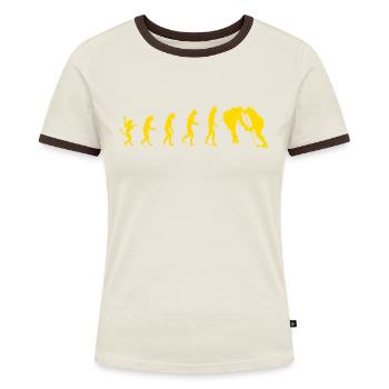 Eishockey Sportler Evolution Hockey - Frauen Kontrast-T-Shirt - Blau/Weiß - Vorne