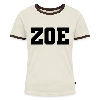 Nom - Zoé - T-shirt contrasté Femme - bleu/blanc - Devant