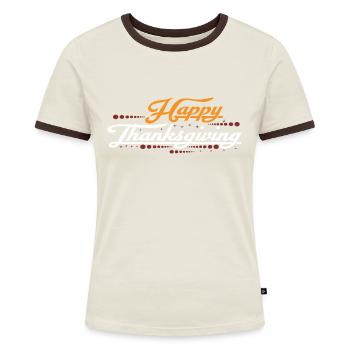 Joyeux Thanksgiving - T-shirt contrasté Femme - bleu/blanc - Devant