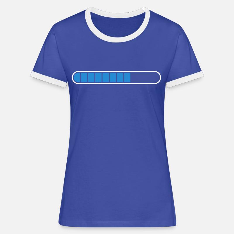 Loading bar PC Icon icon - Women's Ringer T-Shirt - blue/white