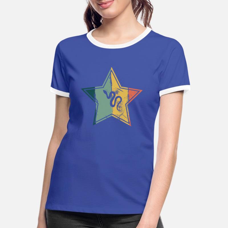 Snake Retro Reptile Python Idée cadeau T-shirt contrasté Femme