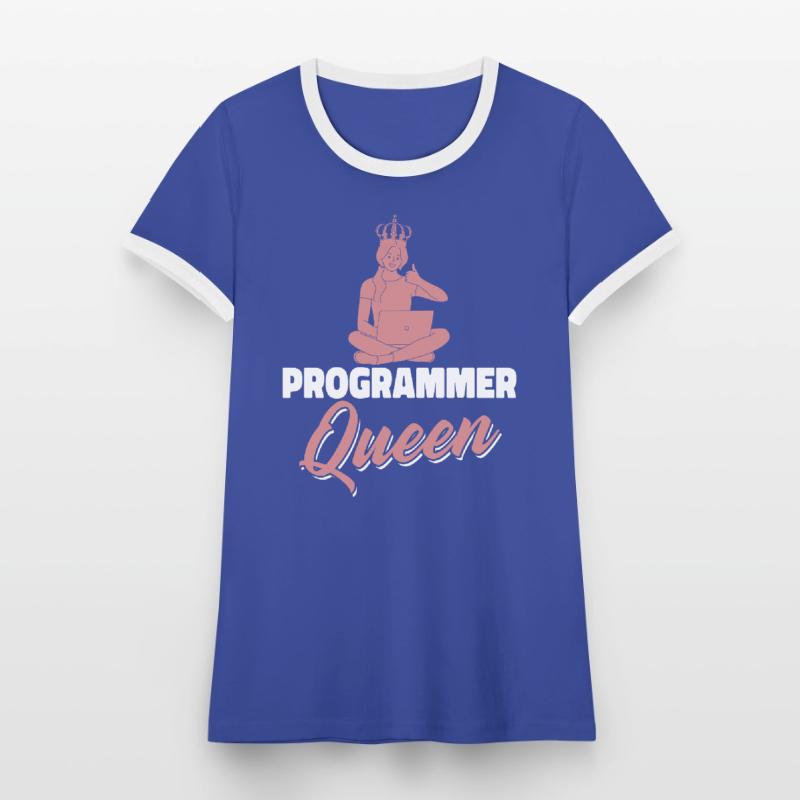 Developer Coder Programmer Queen Women's Ringer T-Shirt