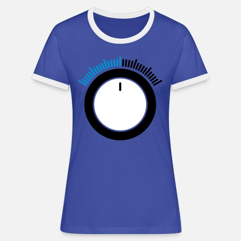 Volume control Power Tuner Volume Control 2 - Women's Ringer T-Shirt - blue/white