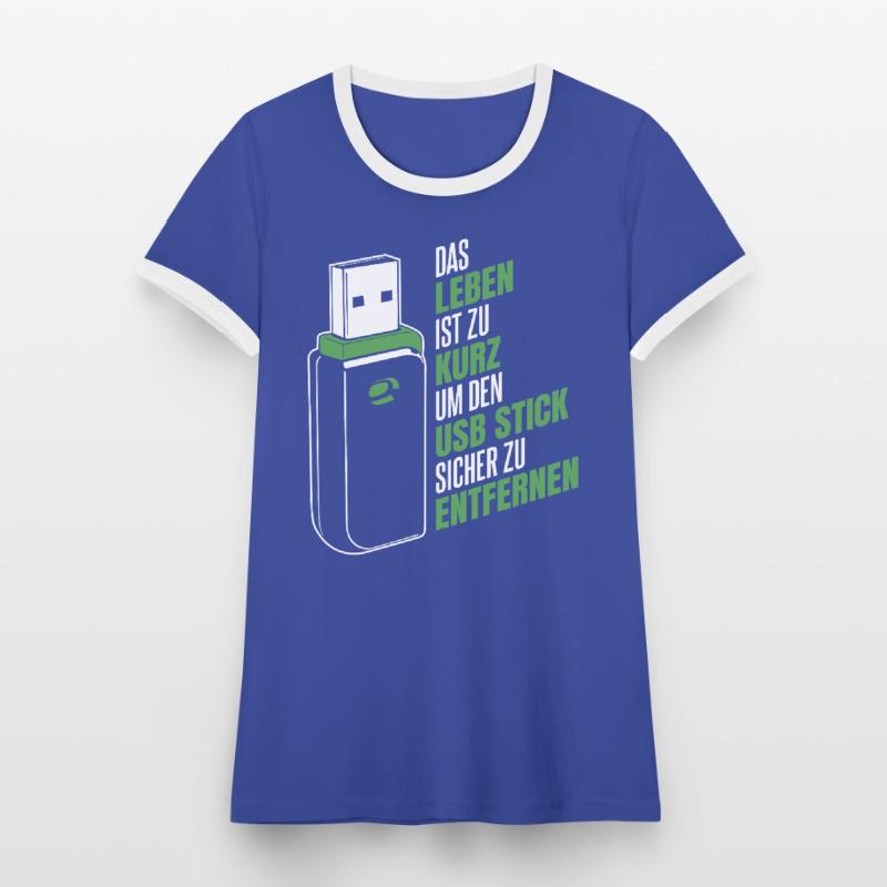 Entwickler Coder Programmierer USB Frauen Kontrast-T-Shirt